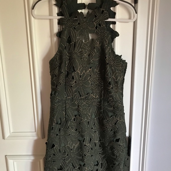 Green and Gold Floral Free People Dress - Picture 2 of 5